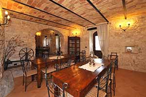 La sala ristoro dell'Agriturismo il Portone Borgo San Martino